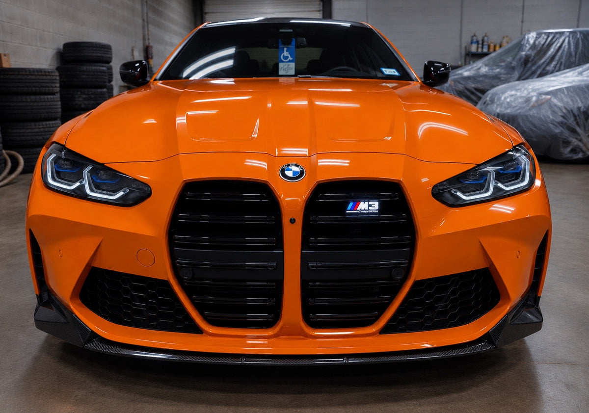 Velor Works illuminated M-BLEM shown on a BMW G80 M3 Competition